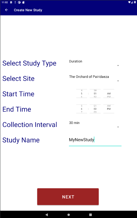 PDFA Create Study Screen